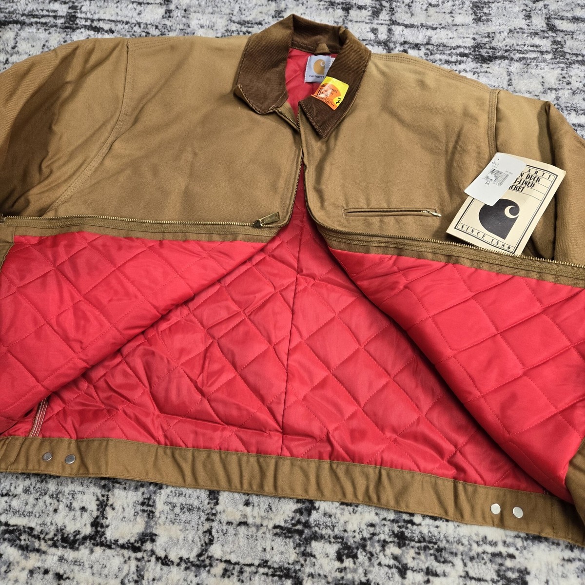 Vtg 90s Carhartt Detroit Jacket 6QLJ 54 NWT Brown Canvas Vtg 90s Carhartt Detroit Jacket 6QLJ 54 NWT Brown Canvas