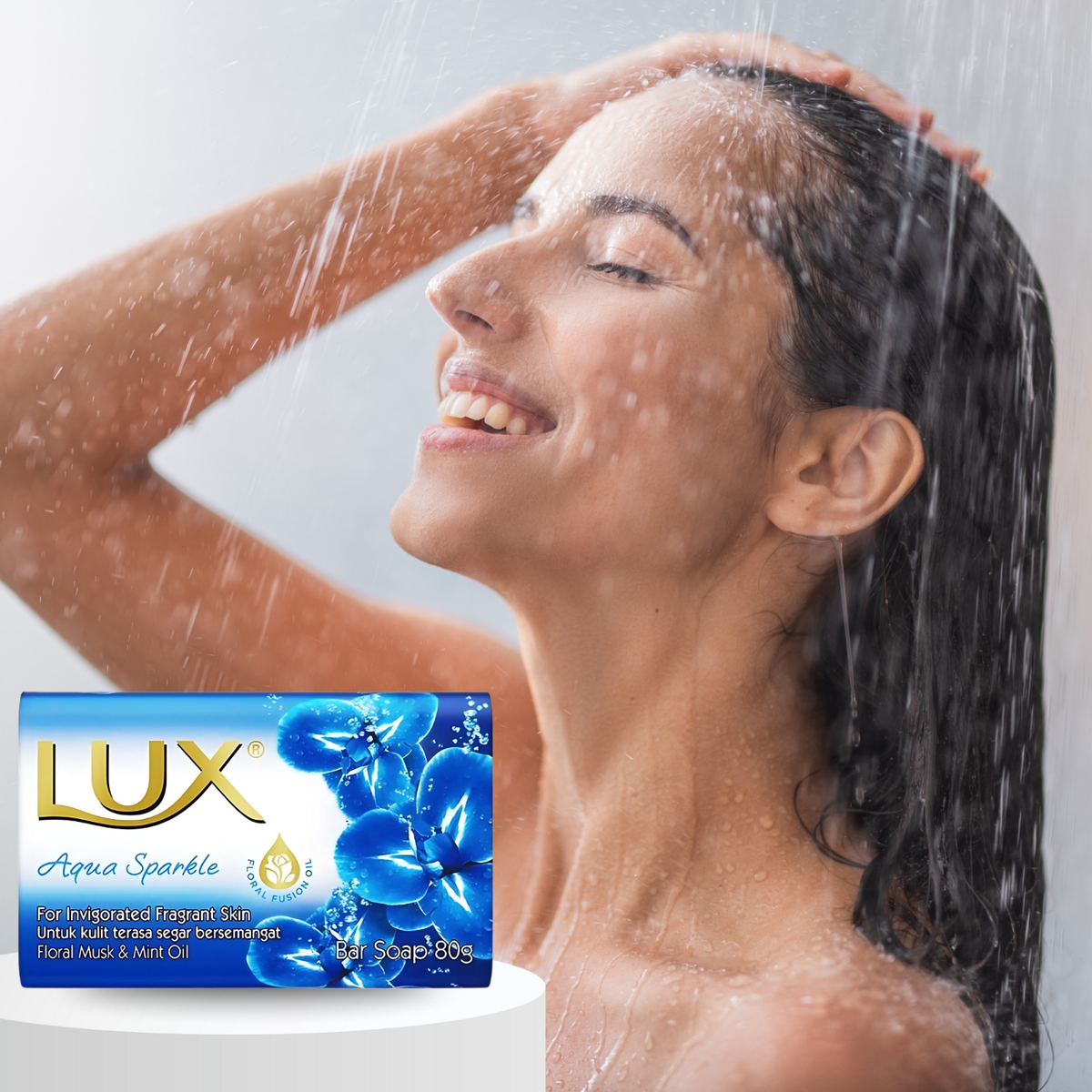 Lux Aqua Sparkle Bar Soap with Floral Musk & Mint Oil, 80g | eBay