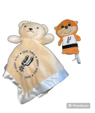 Baby Fanatic Lovey NBA San Antonio Spurs Baby Security Blanket Tan Bear Coyote