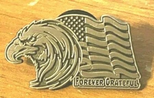 Rare Walmart Lapel Pin Veteran Eagle Forever Grateful Wal-mart Pinback