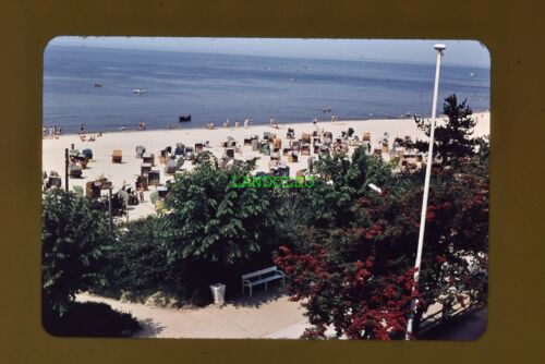 Dia Bansin Strand Blick vom Hotel aus 1962 DDR - Bild 1 von 1
