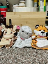 Baby Animal Friends HAND PUPPETS Tiger Giraffe Horse Cow Sheep Melissa and Doug