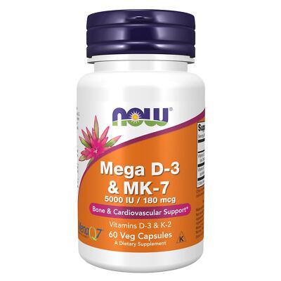 NOW FOODS Mega D-3 & MK-7 60 Veg Capsules