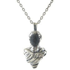 NEW Ajin Offcial Sterling Silver Pendat w/Necklace Chain IBM Face Motif Boxed