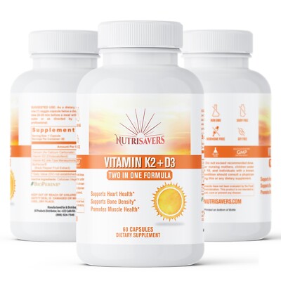 California Essential Vitamin K2 D3 180 Capsules Bone & Immune Health Supplement