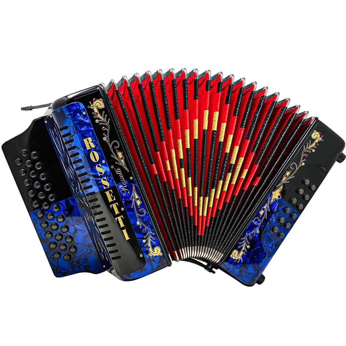 Rossetti 31 Button Accordion 12 Bass FBE Blue and Black eBay