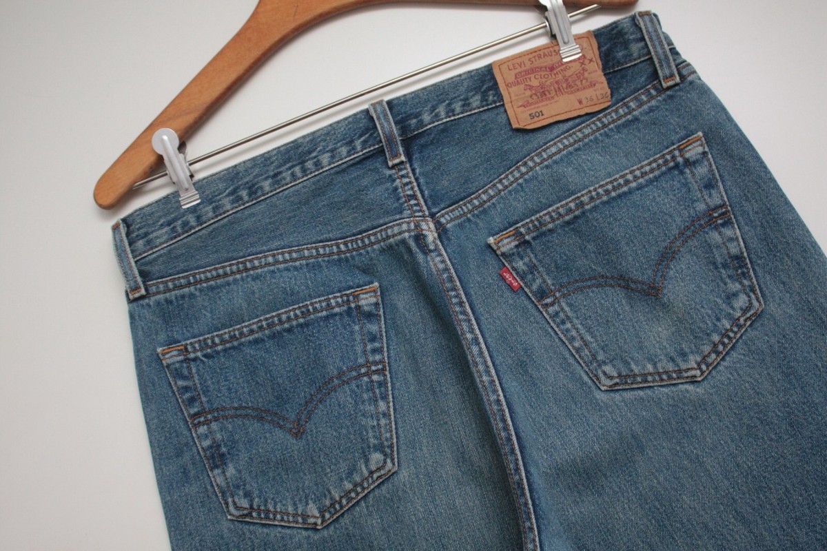 Levi's 501 Blue Denim Jeans W36L36 Vintage | eBay