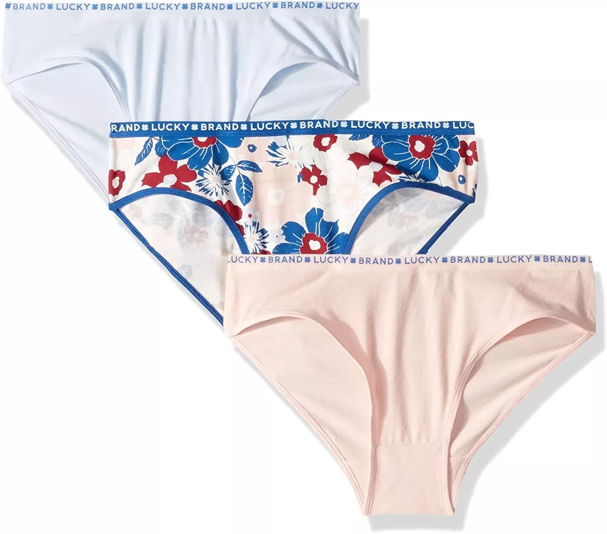 Lucky Brand Big Girls' 238290 3-Pack Bikinis Underwear Size M 8-10