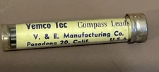 VTG NOS VEMCO TEC Compass Lead 3H 2MM Metal Cap FULL 12pk Tube LABEL MIDCENTURY