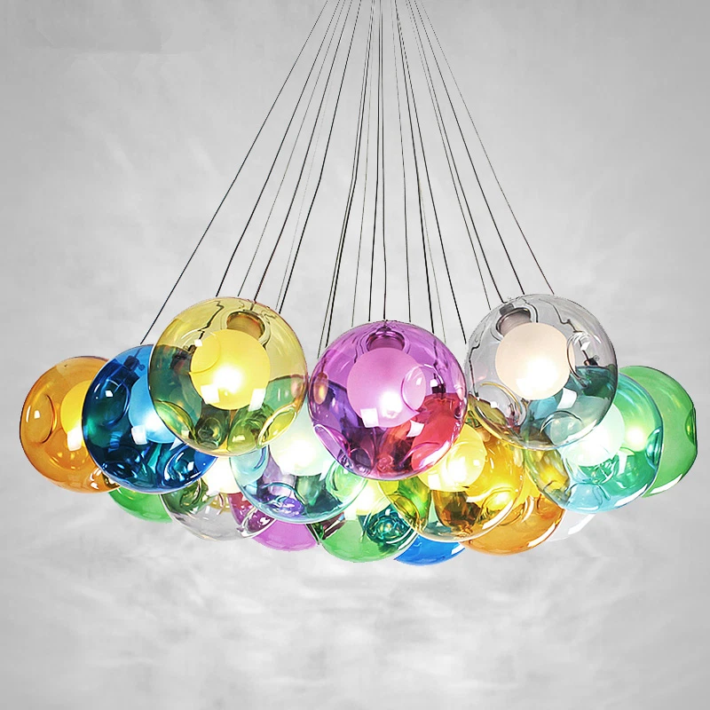 Color bubble Glass ball 7 37 LED Pendant Lamp Chandelier Ceiling light Lighting