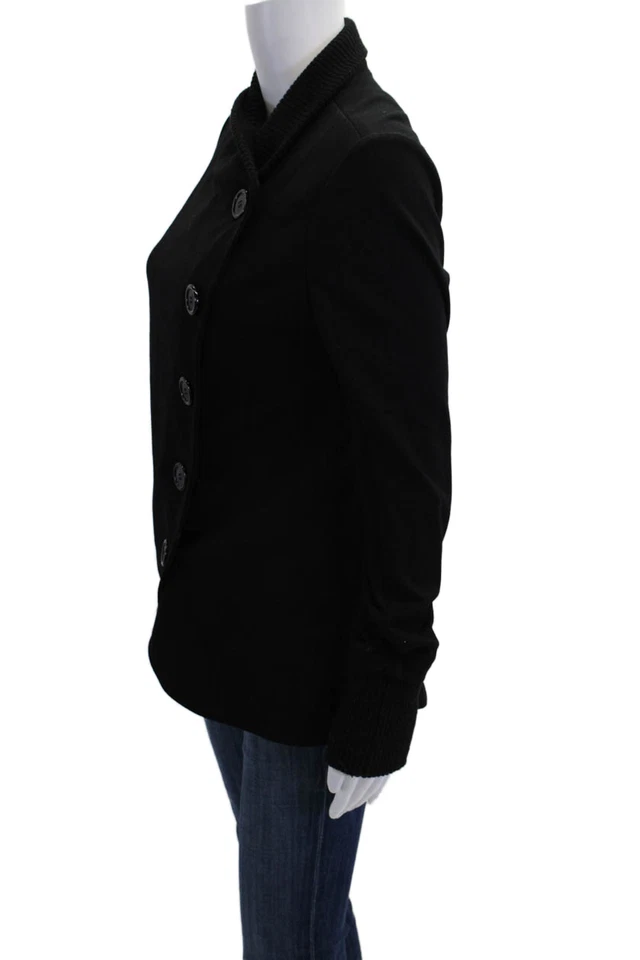 Abrigo Bailey 44 Mujer Texturizado Manga Larga Forrado Informal Botón Negro Talla M Foto 2 de 4