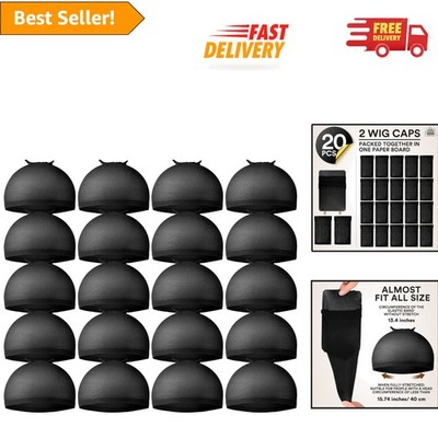 Universal Black Wig Caps - 20PCS Breathable Caps for Ultimate Hair Protection