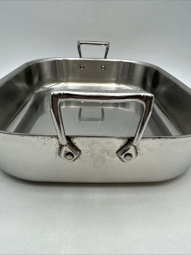 All Clad Roaster Stainless Steel Pan 13.75” X 16 1/2” W/ Handles Excellent Cond. - Picture 11 of 22