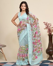 Ethnic Party Wear Sari Wedding Designer Pakistani Womens Bollywood Saree Blouse