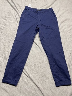 Levi's Premium Essential Chino Womens 26 x 29 Navy Blue Pants Cuffed Straight