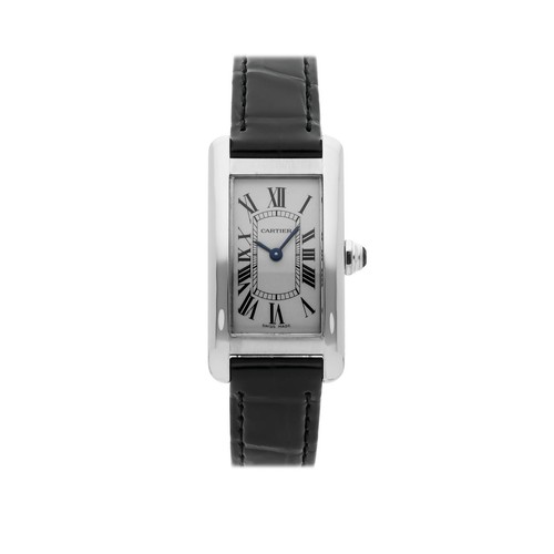Cartier Tank Americaine Small Model Steel Quartz Silver Dial Watch W2601956