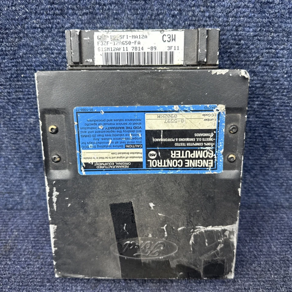 Computadora motor aire masivo Ford C3W Foxbody 89-93 Mustang 5,0 L ECU ECM GT40 Cobra Foto 2 de 4