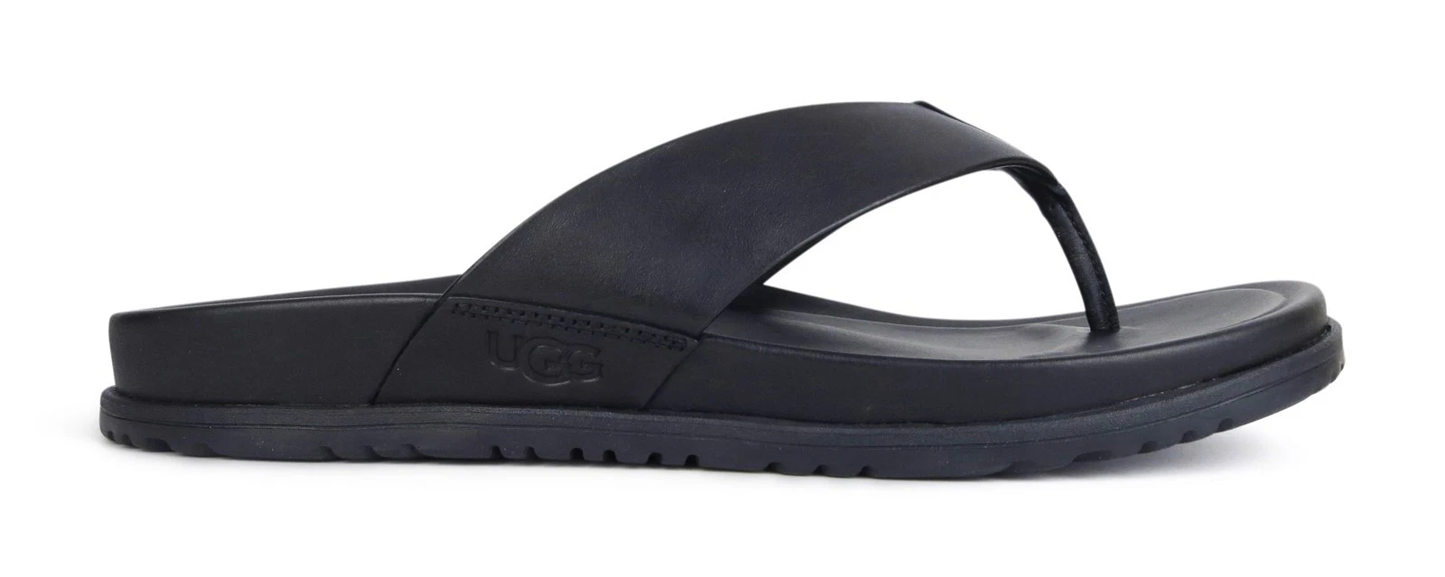 Sandali UGG Wainscott flip neri in pelle da uomo taglia 11 *NUOVI*