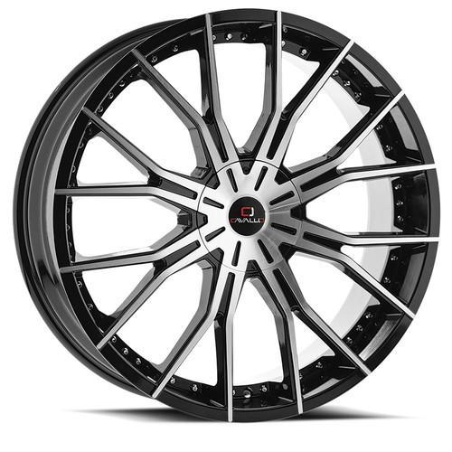 20x8.5 Cavallo CLV-36 Gloss Black & Machined Wheel 5x4.5/5x120 (35mm)