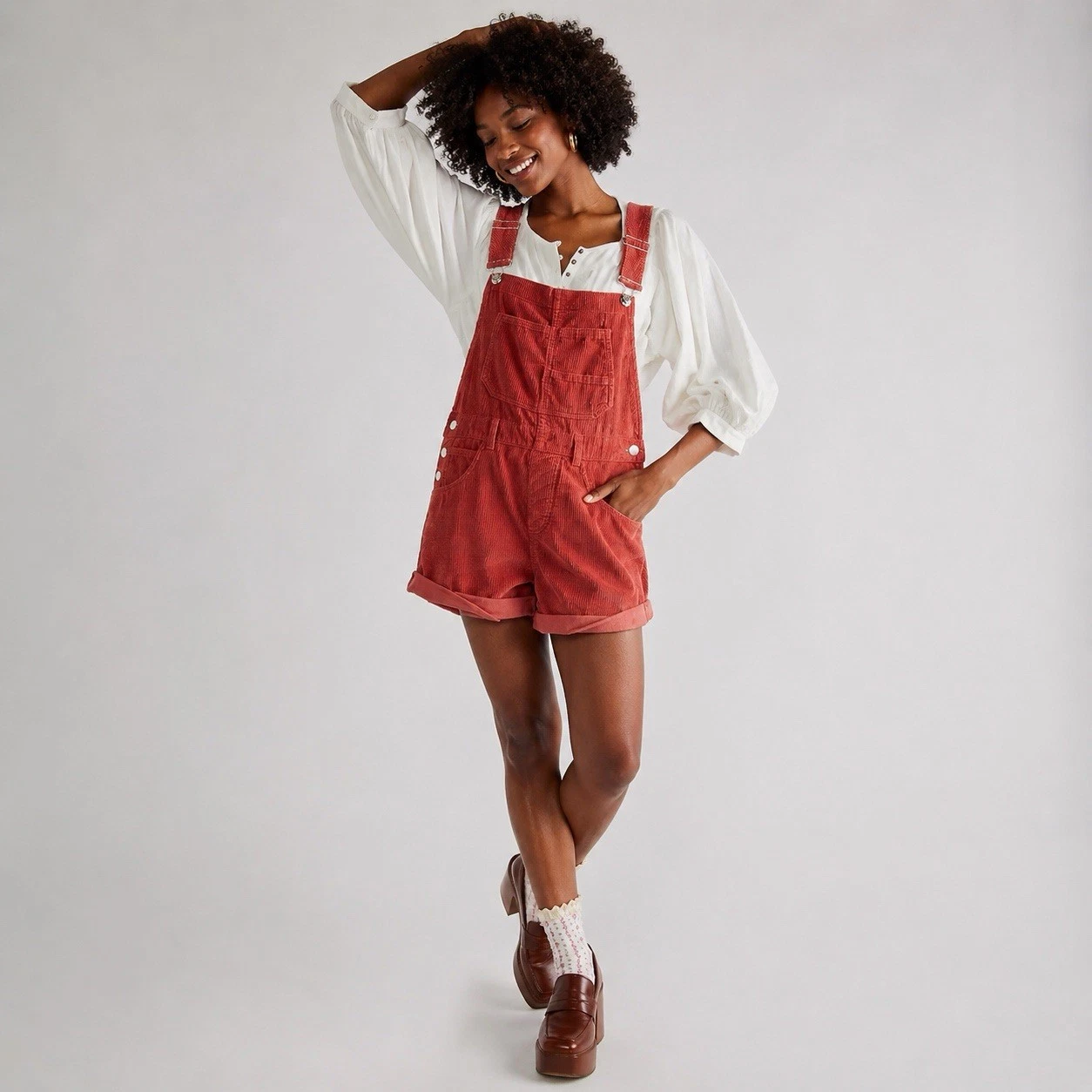 Free People We The Free Ziggy Cord Shortall Marsala Corduroy Overalls Size Small
Opens in a new wind