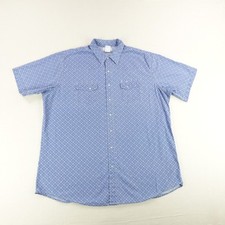 Vintage Wrangler Shirt Mens 2XL Western Pearl Snap Short Sleeve Geometric 90s