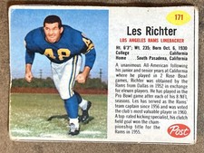 1962 Post Cereal Set-Break #171 Les Richter VG-VGEX