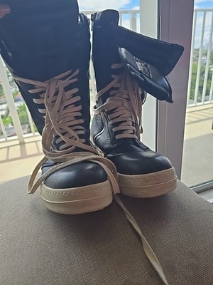 Rick Owens 22420 47 Women Size 44 Dark Brown Leather Lace Up Low