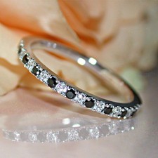 Half Eternity 0.25Ct Simulated Diamond 14k White Gold Finish Wedding Band Size 7