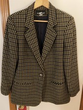 90s Vtg Sag Harbor Jacket Blazer size 12 wool acrylic Tweed Plaid