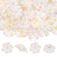 50-Pack Artificial Flower Heads, Faux Silk Plum Blossom Head Colorful 