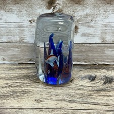 Murano Style Blown Art Glass Paperweight Fish Aquarium Ocean Coral Reef 3 VTG