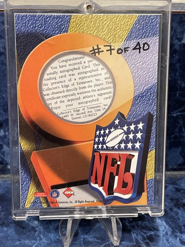 Peyton Manning 1999 Collector's Edge Pro Authentic Signatures Blue Auto RARE /40 - Image 2 of 2