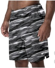 Speedo Men's Tech Volley Swim Shorts UPF 50 Strech Water Repel Grey Size XL New