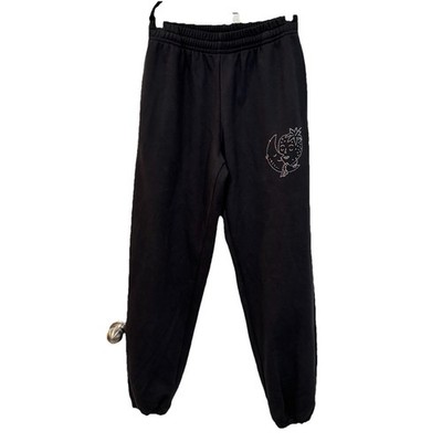 Sky High Farm Workwear Black Sweatpants Rhinestone Bedazzled Moon Star Joggers