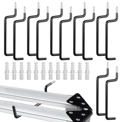 12 Pcs Black Heavy Duty Ladder Hooks Screw in Storage Hanger Wall Mount Heavy...
