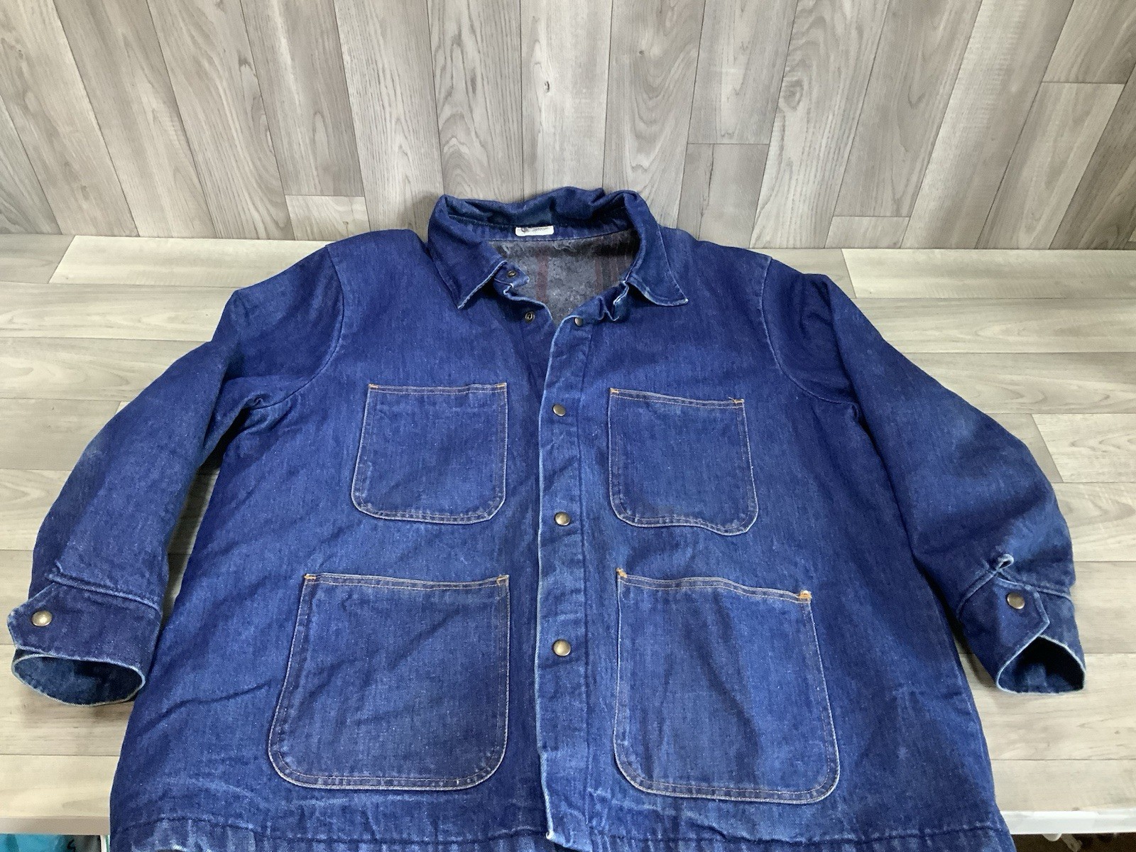 Rare Vintage Blanket Lined Denim Jean Jacket Size XL State Use Industries Excell image 9