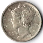 1920 Mercury Dime. Issues:  Black Streak on the reverse, greenish environmental.