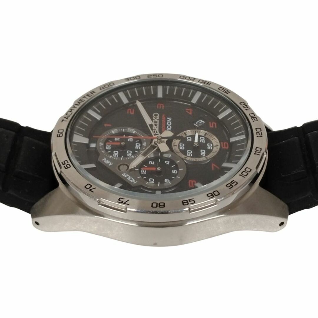 Seiko 8T67-00H0 Chronograph Quartz Men's Silver Rubber Watch Used