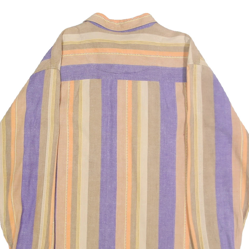 WRANGLER Mens Purple & Beige Striped Shirt L Cotton Casual Long Sleeve - Image 4 of 4