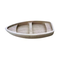 Wooden Boat Unfinished Bookcase Decor Wood Canoe for Bedroom Desktop 6.69 in