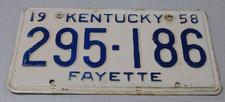 1958 Kentucky passenger car license plate Fayette County