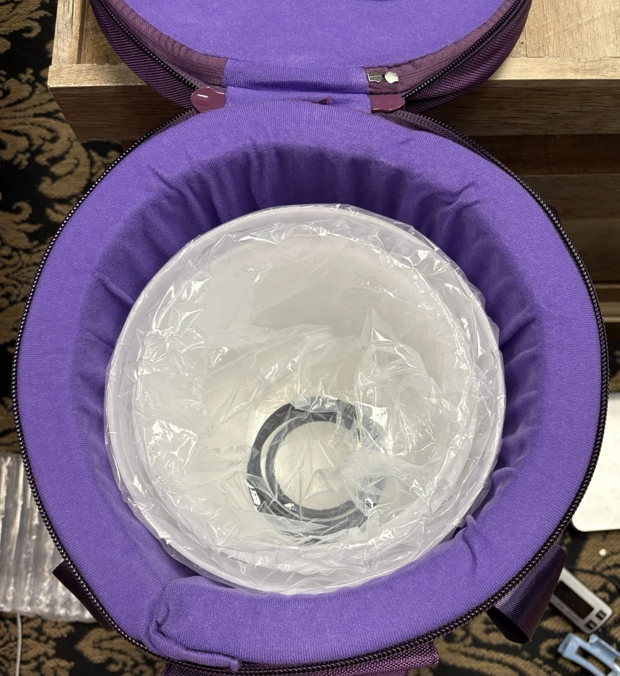 Frosted Crystal Singing Bowl Set of Three 432Hz 7”, 7.75”x 9” New w/Carry Case - Image 2 of 3