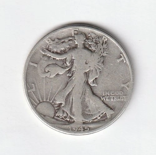 1945 Walking Liberty Half Dollar 90% Silver VF+ condition. Inv#312