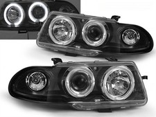 LED Angel Eyes Scheinwerfer Set für Opel Astra F 1991-1994 in schwarz