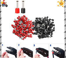 200 Pcs Wire Ferrules Kits 8 AWG Wire Ferrule Connectors Insulated Ferrule Pi...