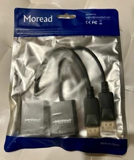 Moread DisplayPort (DP) to VGA Adapter (Male To Female) 2-pack ***New***