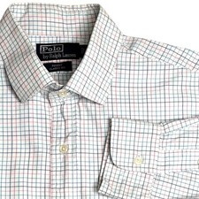 Polo Ralph Lauren Regent Classic Fit Dress Shirt Multi-Color Check Sz 17.5 34/35