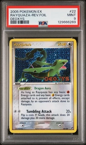 Rayquaza Ex Deoxys Reverse Holo Stamped PSA 9 Mint 2005 22/107 New Cert