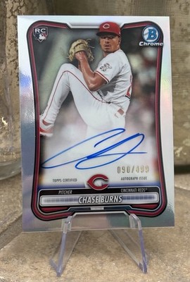 2026 Bowman Chrome Baseball CHASE BURNS RC Refractor Auto /499 REDS