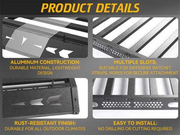 Roof Rack Cargo Platform Aluminum Fit For 2010 to 2024 Toyota 4Runner 5th Gen Foto 3 de 4